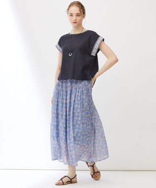 23区 【Indian Factory】コットンボイル スカート サックスブルー系5