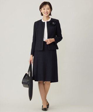 J.PRESS LADIES 【セットアップ対応】ファンシーツイード スカート ネイビー系