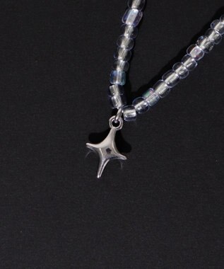 WEGO Mメタルモチーフビーズネックレス ライトグレー