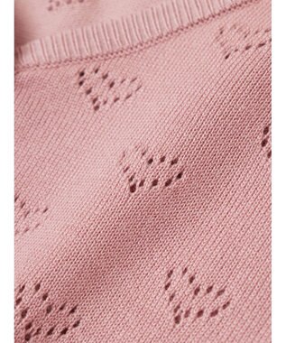 Green Parks ・ｓｗｉｎｇ　ｂｙ　ハート柄スカシニットカーディガン Pink