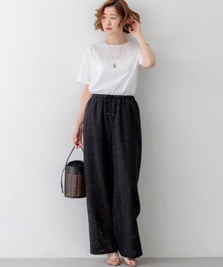 23区 S 【先行予約/見上愛さん着用】シアーコンフォート クルーネック Tシャツ ホワイト系