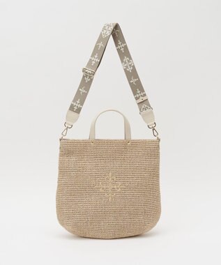 russet スリム2WAYトートバッグ <ナイロンラフィア>(CE-1717-WEB) Ivory