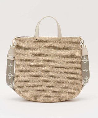 russet スリム2WAYトートバッグ <ナイロンラフィア>(CE-1717-WEB) Ivory