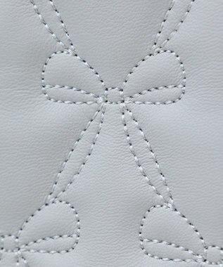 Maison de FLEUR EC限定スカーフ付リボンキルティングバッグ Grayish Blue