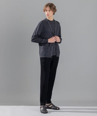 JOSEPH HOMME リネンナイロンプレーン　半袖クルーネックニット ブラック系