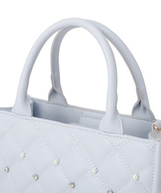 Maison de FLEUR パールビジューキルティングスクエアショルダー Light Blue