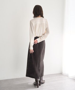 YECCA VECCA グリッタードットベロアナロースカート Brown