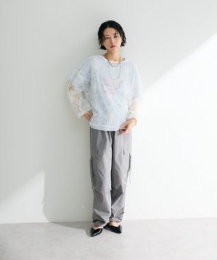 Green Parks ＢＰ　フェミニンロゴレギュラーＴシャツ Sax