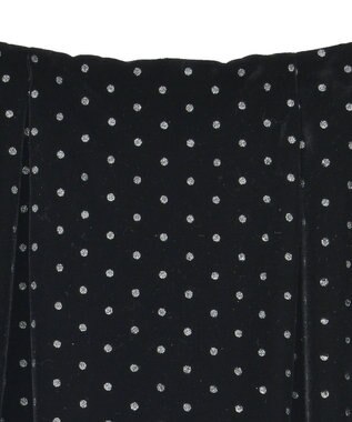 YECCA VECCA グリッタードットベロアナロースカート Black