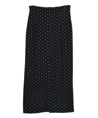 YECCA VECCA グリッタードットベロアナロースカート Black
