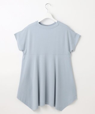 UNFILO 【新色追加！/接触冷感】マイビューティ バックフレアTシャツ スカイブルー系