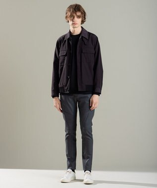 JOSEPH HOMME コットンナイロンテリー　クルーネックスウェット ブラック系