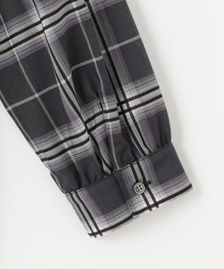 J.PRESS LADIES 【WEB限定カラーあり・洗える】SOFT SHEER チェック ロング シャツ スレートチェック系