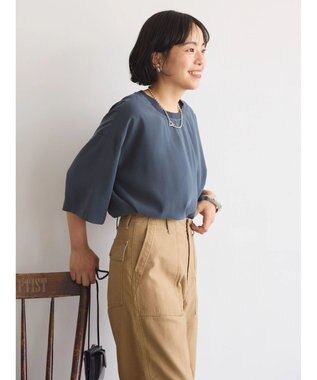 AMERICAN HOLIC 接触冷感　衿リブブラウソー Charcoal Gray