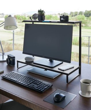 tower モニター上下ラック タワー 2段 ブラック