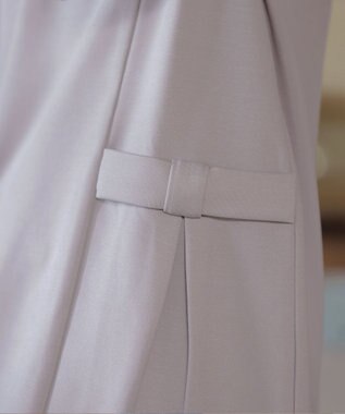 Tiaclasse L 【洗える】サイドリボンポンチチュニック グレージュ