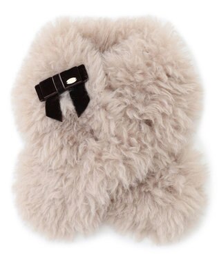 TOCCA 【ブローチ取り外し可】VELVET RIBBON FURTIPPET ティペット ベージュ系