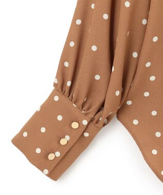 BEIGE， VIGNON / ドットブラウス Camel ×Ecru