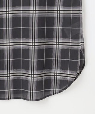 J.PRESS LADIES 【WEB限定カラーあり・洗える】SOFT SHEER チェック ロング シャツ スレートチェック系