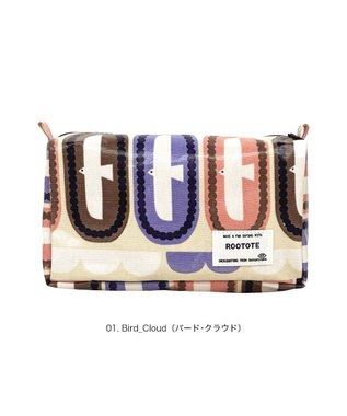 ROOTOTE 3536【ルートート】WR.ポーチ.ラミネート-X 01：バード・クラウド