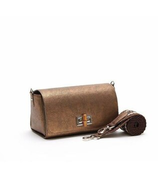 A.D.M.J. 【牛革】メタリックレザー/ラウンドターンロックショルダー BRASS BR