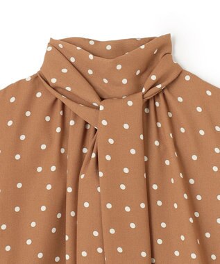 BEIGE， VIGNON / ドットブラウス Camel ×Ecru