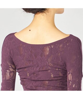 Chacott 【ノーソーイングニット】カップ付きバレリーナネックトップ ブラックベリー