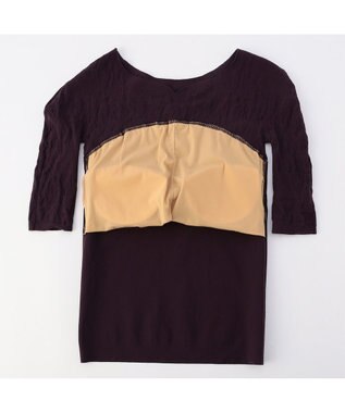 Chacott 【ノーソーイングニット】カップ付きバレリーナネックトップ ブラックベリー