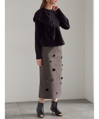Te chichi ビジューデザインナロースカート《2025winter catalog item》 モカ