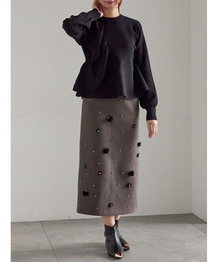 Te chichi ビジューデザインナロースカート《2025winter catalog item》 モカ