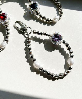 WEGO ハートビジューストラップキーホルダー