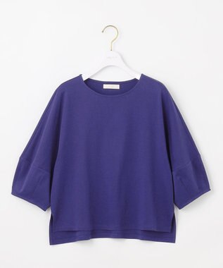 ANY SIS S 【撥水・汗ジミ防止・UVケア・洗える】スーピマスムース クロップド Tシャツ ダークブルー