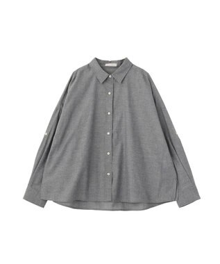 Green Parks 綿麻混シャツ Gray