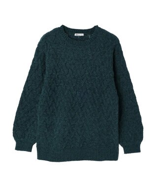 CRAFT STANDARD BOUTIQUE 洗えるモールケーブルニットチュニック Green