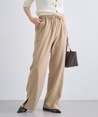 Green Parks 裾スリットイージーフレアパンツ Beige