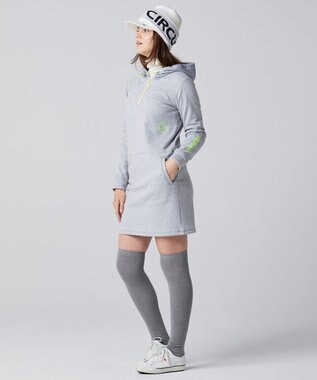 PW CIRCULUS 【WOMEN】ハーフジップ フーディ ワンピース ライトグレー系