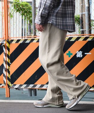 WEGO アシッドウォッシュワイドスウェットパンツ ベージュその他