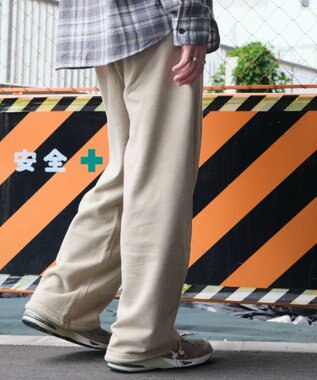 WEGO アシッドウォッシュワイドスウェットパンツ ベージュその他