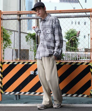 WEGO アシッドウォッシュワイドスウェットパンツ ベージュその他