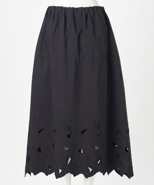 23区 【R(アール)】クラフトカットレース フレアスカート ブラック系