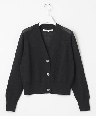 自由区 L 【洗える】ペーパーブレンド カーディガン ブラック系