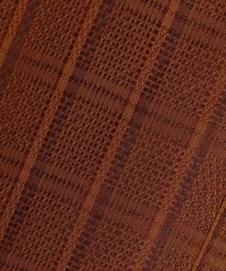 ICB スクエアチェックレノクロス ワイドストレートパンツ マットブラウン系