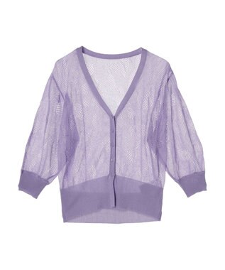 earth music&ecology 花柄シアーカーディガン Lavender
