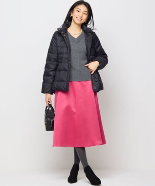 組曲 S ライトタフタショートダウンコート チャコールグレーツイード系5