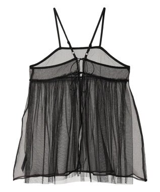 Green Parks リバーシブルチュールビスチェ Black