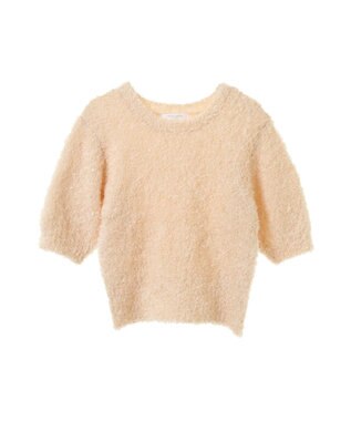 Green Parks テープヤーン半袖ニットプルオーバー Light Beige