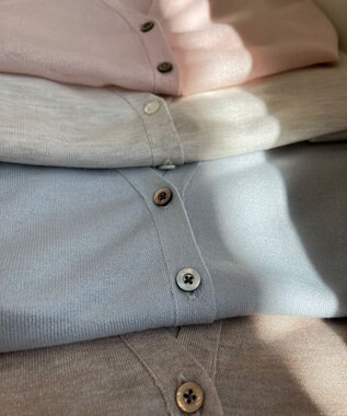 23区 【WEB&一部店舗限定カラーあり】シャイニーシアー ドルマンスリーブ カーディガン スカイブルー系