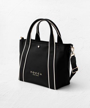 TOCCA BICOLOR RIBBON NYLON M トートバッグ M ブラック系