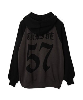 WEGO グラフィックニットパーカー ブラック