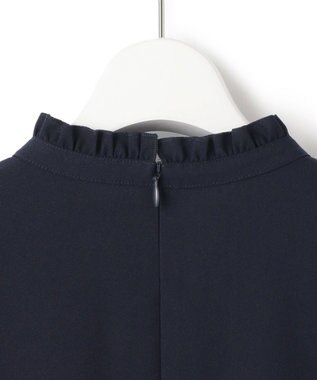 23区 L 【洗える】ジョーゼット フリル ブラウス ネイビー系